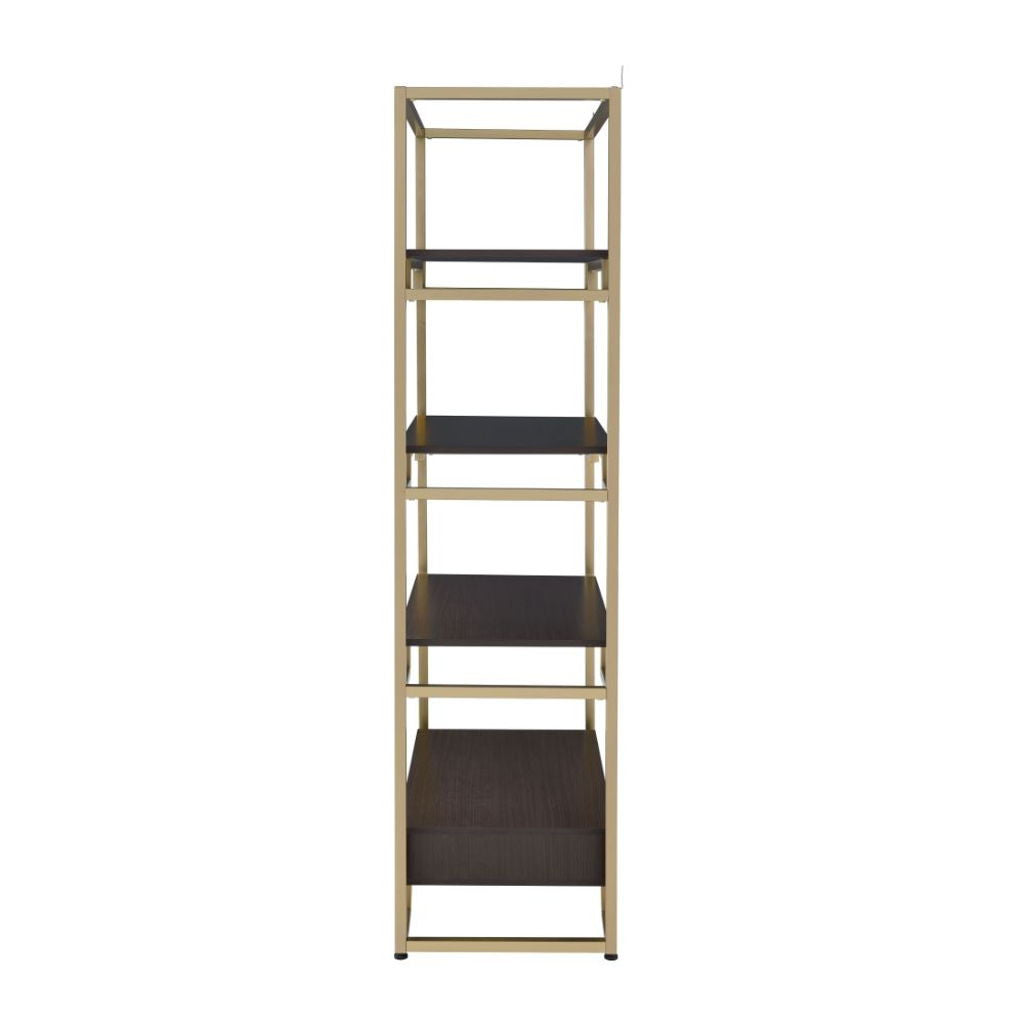 Yumia - Bookshelf - Gold & Walnut