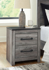 Bronyan - Two Drawer Night Stand - Dark Gray