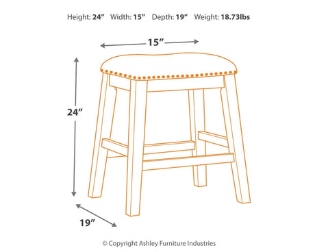 Caitbrook - Upholstered Stool (Set of 2) - Gray