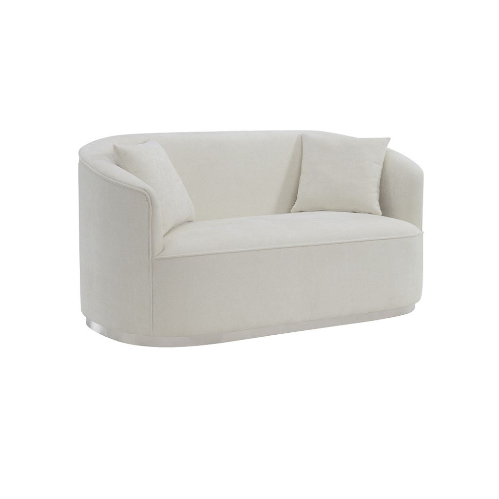 Odette - Loveseat With 2 Pillows - Beige Chenille