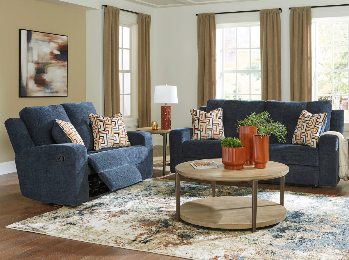EMBASSY Ink Blue Reclining Sofa & Loveseat