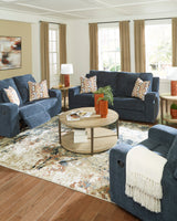 EMBASSY Ink Blue Reclining Sofa & Loveseat
