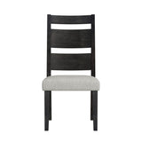Jemma - Wood Back Dining Side Chair (Set of 2) - Dark Espresso / Beige Linen