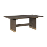 Griffin - 5 Piece Set (Table & 4 Arm Chairs) - Dark Brown / Pearl Silver