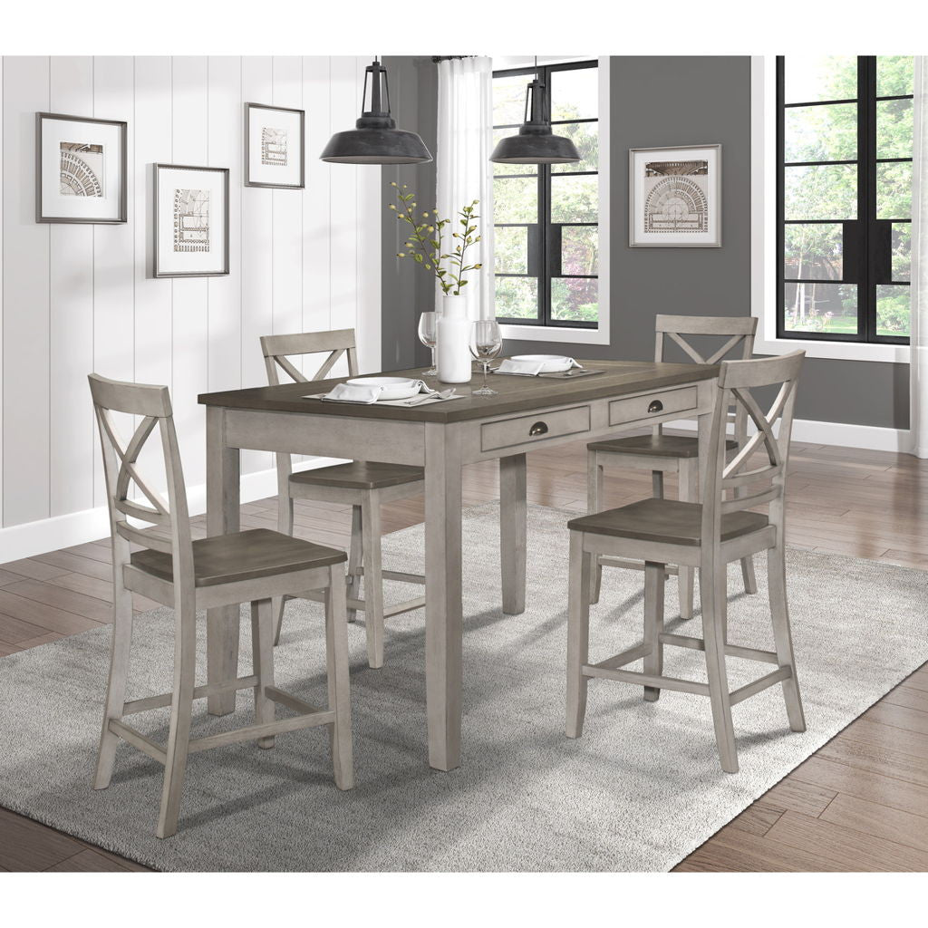 Brightleaf - Counter Height Chair (Set of 2) - Brown / Gray