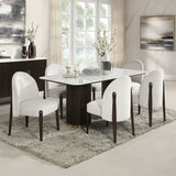 Clayten - Dining Table With Marble Top - White Natural Marble Top & Espresso