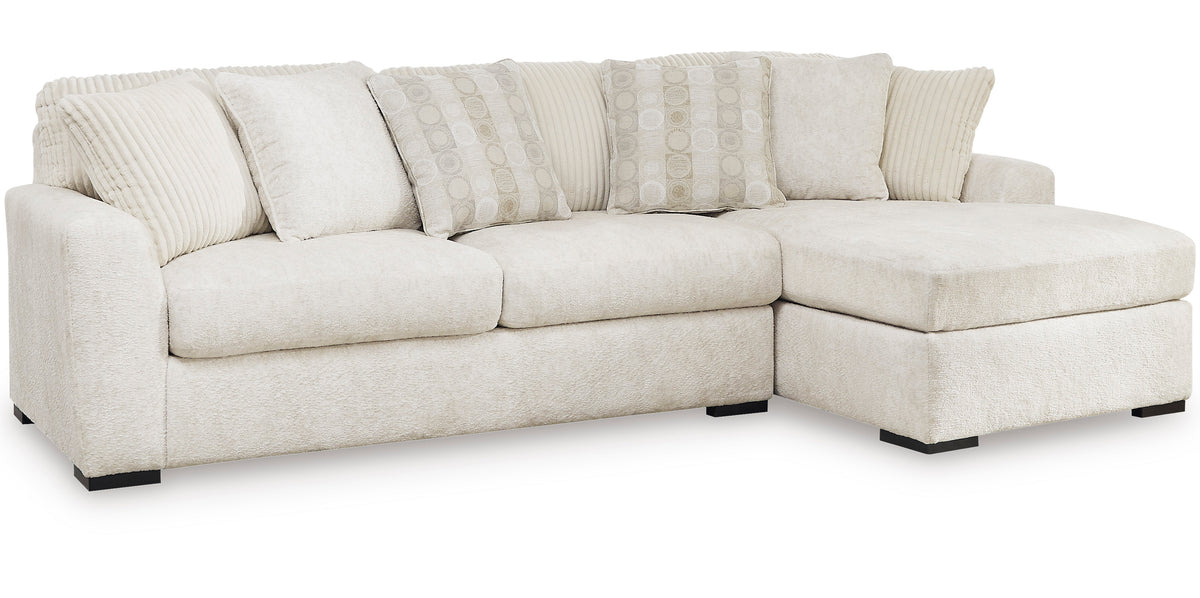 ARAMORE Neutral Poodle-Feel 121" x 65" Sectional with Chaise