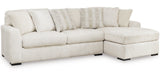 ARAMORE Neutral Poodle-Feel 121" x 65" Sectional with Chaise