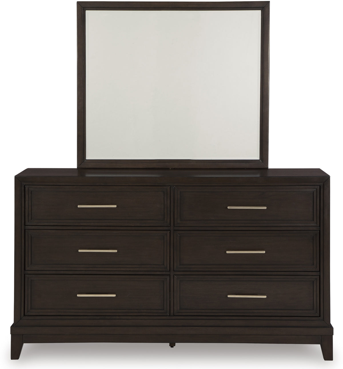 HOLLINS Grayish Brown 64" Wide x 75" Height Dresser & Mirror