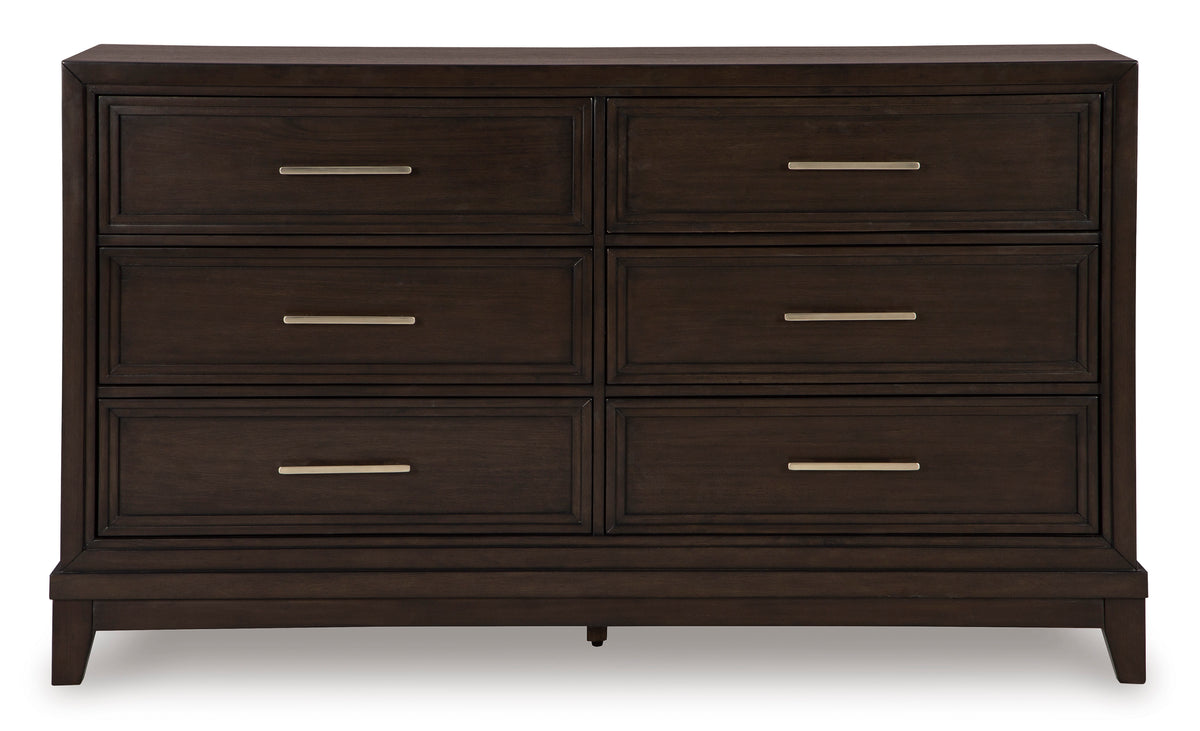 HOLLINS Grayish Brown 64" Wide x 75" Height Dresser & Mirror