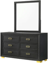 ATKINS Black & Gold 59" Wide X 73" Height Dresser & Mirror