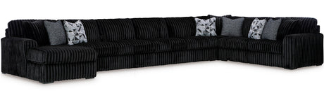 BOCELLI Black Corduroy 223" Wide x 121" Depth Oversized Sectional