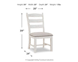 Valebeck - Dining UPH Side Chair (Set of 2) - Beige / White