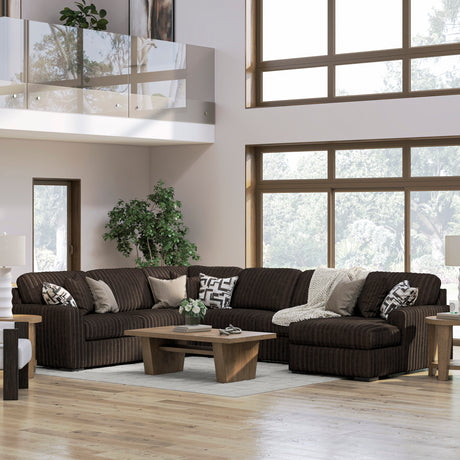 BOCELLI Chocolate Corduroy 151" Wide x 121" Depth Oversized Sectional
