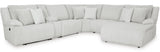 CORSICA Alloy Corduroy 144" x 130" 6 Piece Reclining Sectional with 2 Recliners