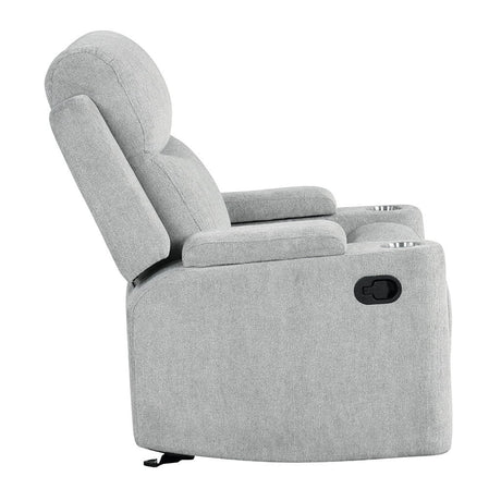 Galya - Motion Glider Recliner - Light Gray Chenille