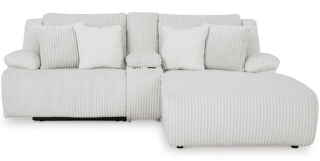 CORSICA Alloy Corduroy 96" x 73" 3 Piece Reclining Sectional with 2 Recliners