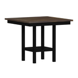 Brooks - 5 Piece Counter Set With Table And 4 Upholstered Seat & Wood Back Chairs - Medium Brown & Black