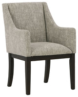 Burkhaus - Dining UPH Arm Chair (Set of 2) - Beige / Dark Brown