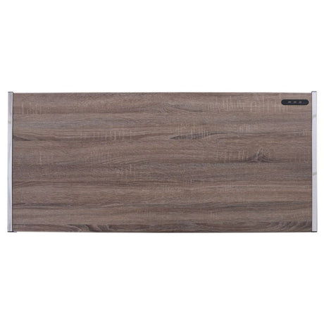 Finis - Writing Desk With USB - Weathered Oak & Chrome