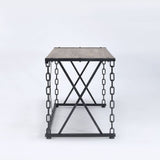Jodie - Console Table (Same 92248) - Rustic Oak & Antique Black