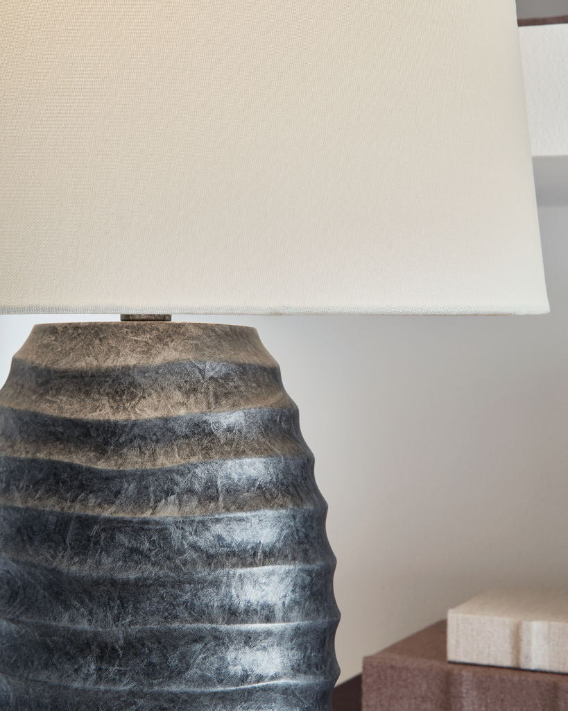 Caronick - Poly Table Lamp (Set of 2) - Antique Silver Finish