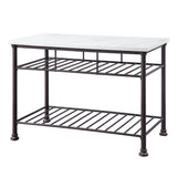 Freyja - Kitchen Island - White Cultured Marble Top & Gray