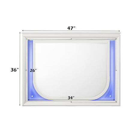 Tarian - Mirror With LED - Pearl White