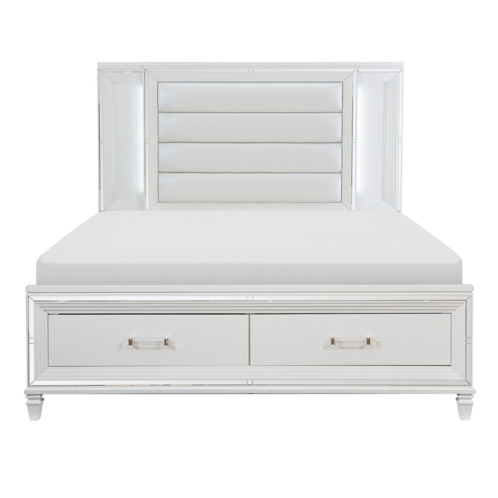 Tamsin - Platform Bed With Footboard Storage, LED Lighting
