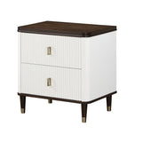 Carena - Nightstand With USB - White & Brown
