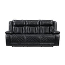 Huron - Power Double Reclining Sofa With Center Drop-Down Cup Holders, Wireless Charger, Magazine Bag, LED And Charging Ports