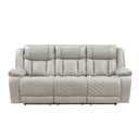 Huron - Power Double Reclining Sofa With Center Drop-Down Cup Holders, Wireless Charger, Magazine Bag, LED And Charging Ports