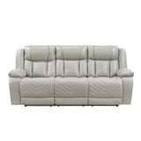 Huron - Power Double Reclining Sofa With Center Drop-Down Cup Holders, Wireless Charger, Magazine Bag, LED And Charging Ports