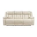 Huron - Power Double Reclining Sofa With Center Drop-Down Cup Holders, Wireless Charger, Magazine Bag, LED And Charging Ports
