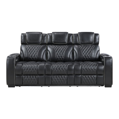 Apex - Power Double Reclining Sofa With Center Drop-Down Cup Holders, Power Headrests, Storage Arms With Cup Holders, Reading Lights, Wireless Charger, Air Massage And Heat, LED Lighting And Charging Ports