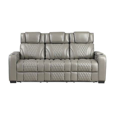 Apex - Power Double Reclining Sofa With Center Drop-Down Cup Holders, Power Headrests, Storage Arms With Cup Holders, Reading Lights, Wireless Charger, Air Massage And Heat, LED Lighting And Charging Ports