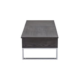 Iban - Coffee Table With Lift Top - Gray Oak & Chrome