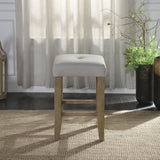 Charnell - Counter Height Stool (Set of 2) - Gray Synthetic Leather & Oak