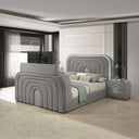 Shelyn - Bedroom Bed With LED, TV Stand, Fireplace & Bluetooth