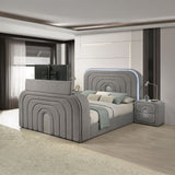 Shelyn - Bedroom Bed With LED, TV Stand, Fireplace & Bluetooth