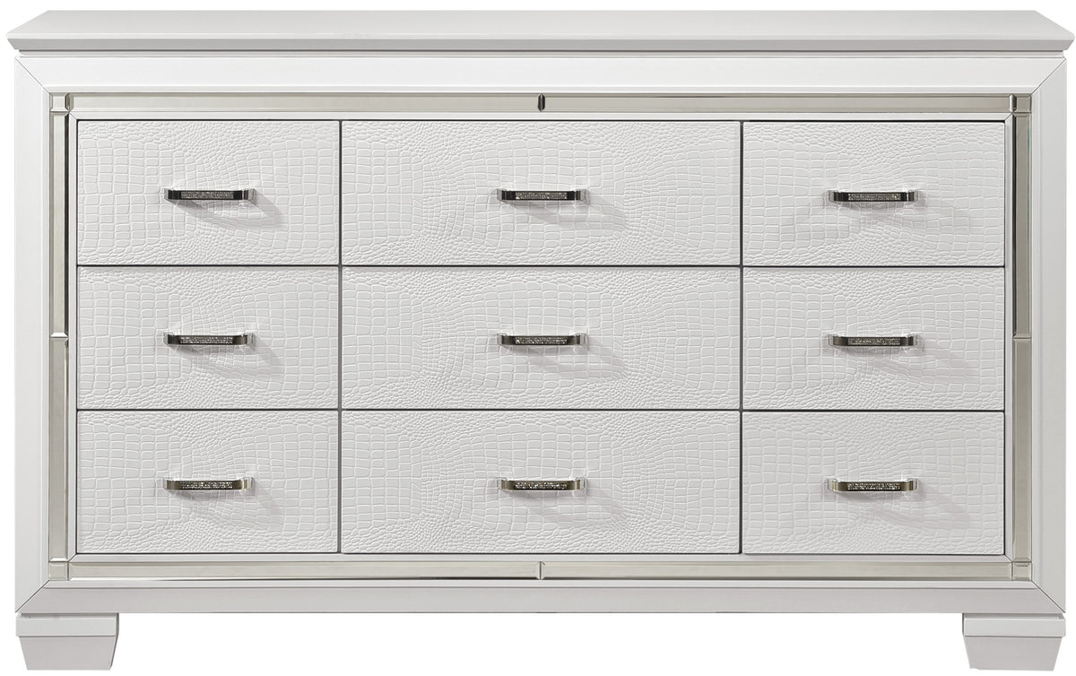 ANNIE White 64" x 77" Lighted Dresser & Mirror