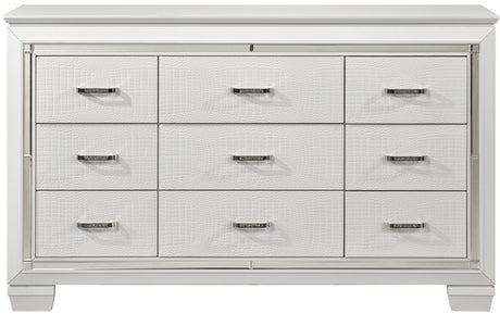 ANNIE White 64" x 77" Lighted Dresser & Mirror