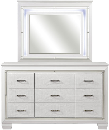 ANNIE White 64" x 77" Lighted Dresser & Mirror