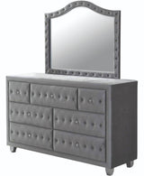 QUINTON Silver 61" Wide Dresser & Mirror with Jewelry Storage