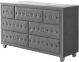 QUINTON Silver 61" Wide Dresser & Mirror with Jewelry Storage
