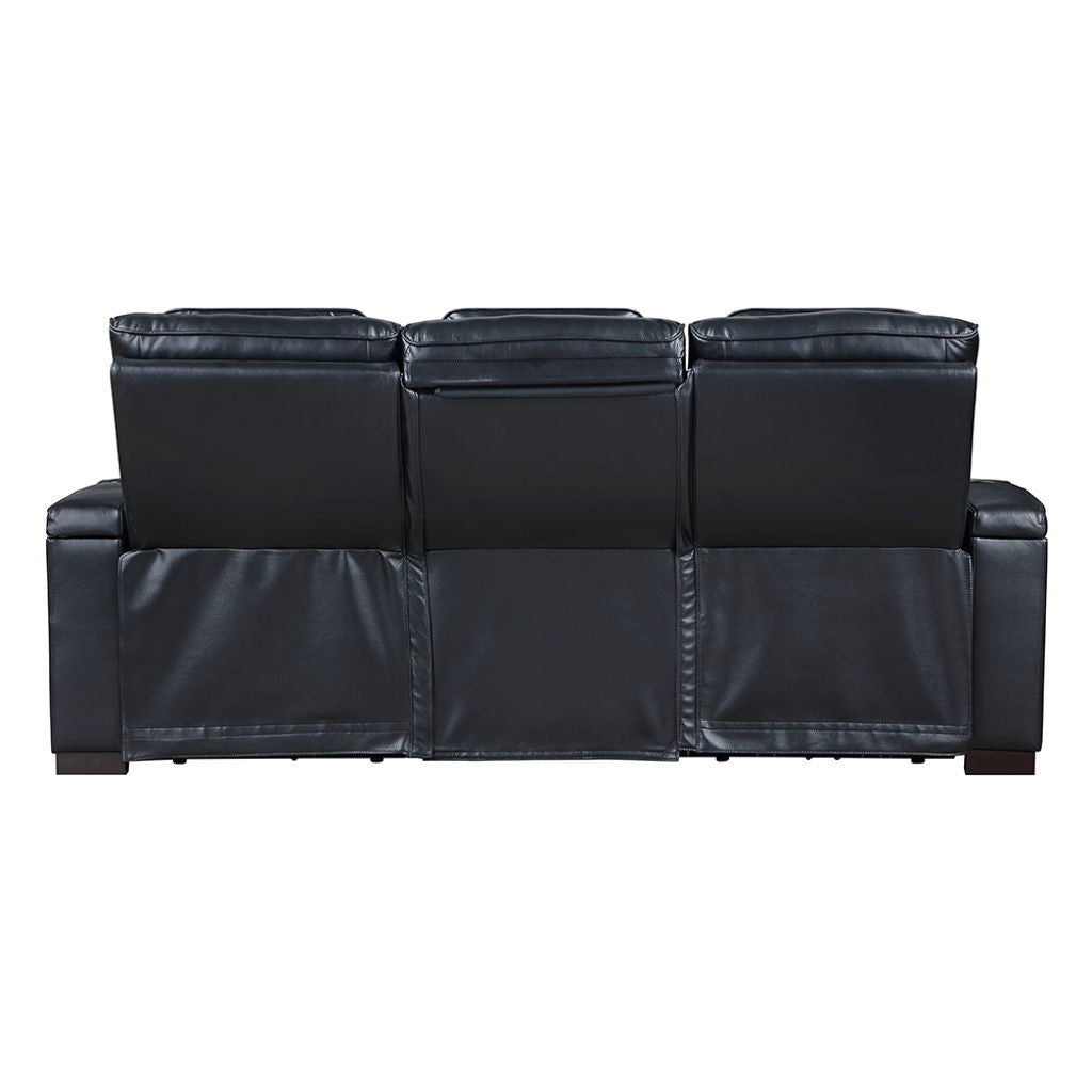 Ephron - Power Motion Sofa With Dropdown Table, Wireless Charging, Reading Light, Power Headrests & LED - Black