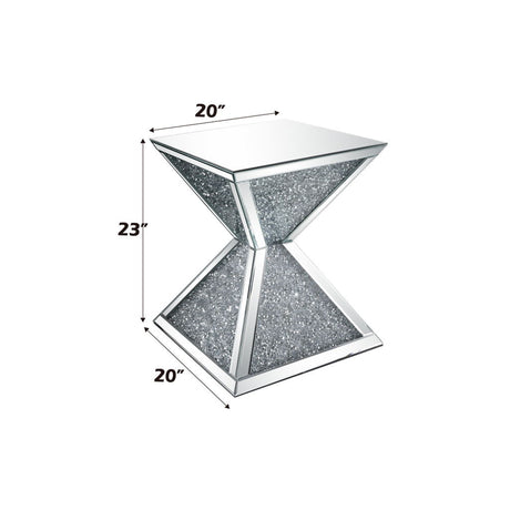 Noralie - End Table With Faux Diamonds - Mirrored