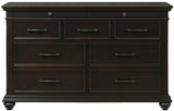 EMERSEN Antique Black 62" x 80" Height Dresser & Mirror with Jewelry Drawers