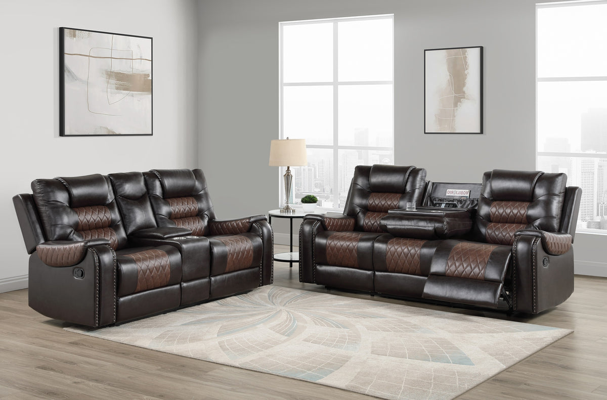 RAYBAN Brown Reclining Sofa & Loveseat