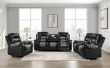 RAYBAN Black & Gray Reclining Sofa & Loveseat